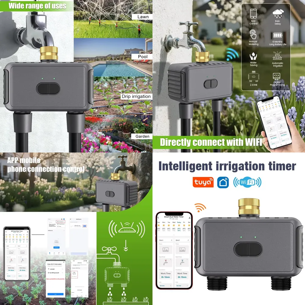 WAP01 WiFi APP Control Dual Ho - Smart Garden Water ulasan dan harga